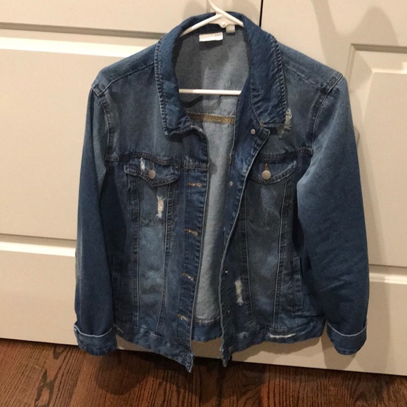 Distressed Oversized Denim Jacket - Picture 1 of 1